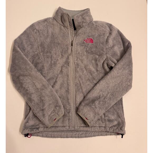 The North Face Women's Osito Fleece Full Zip Jacket Gray/Pink Size M - Picture 1 of 7